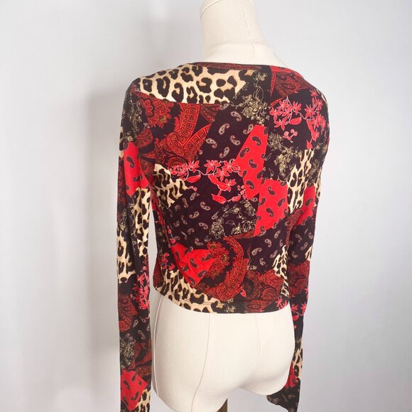 Patchwork Leopard & Paisley Sweater - Alice + Olivia - Picture 5 of 10